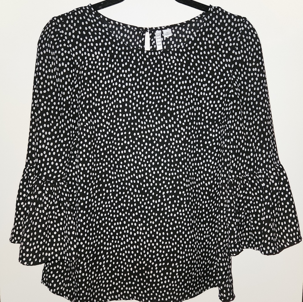 Elle polkadot flowy blouse